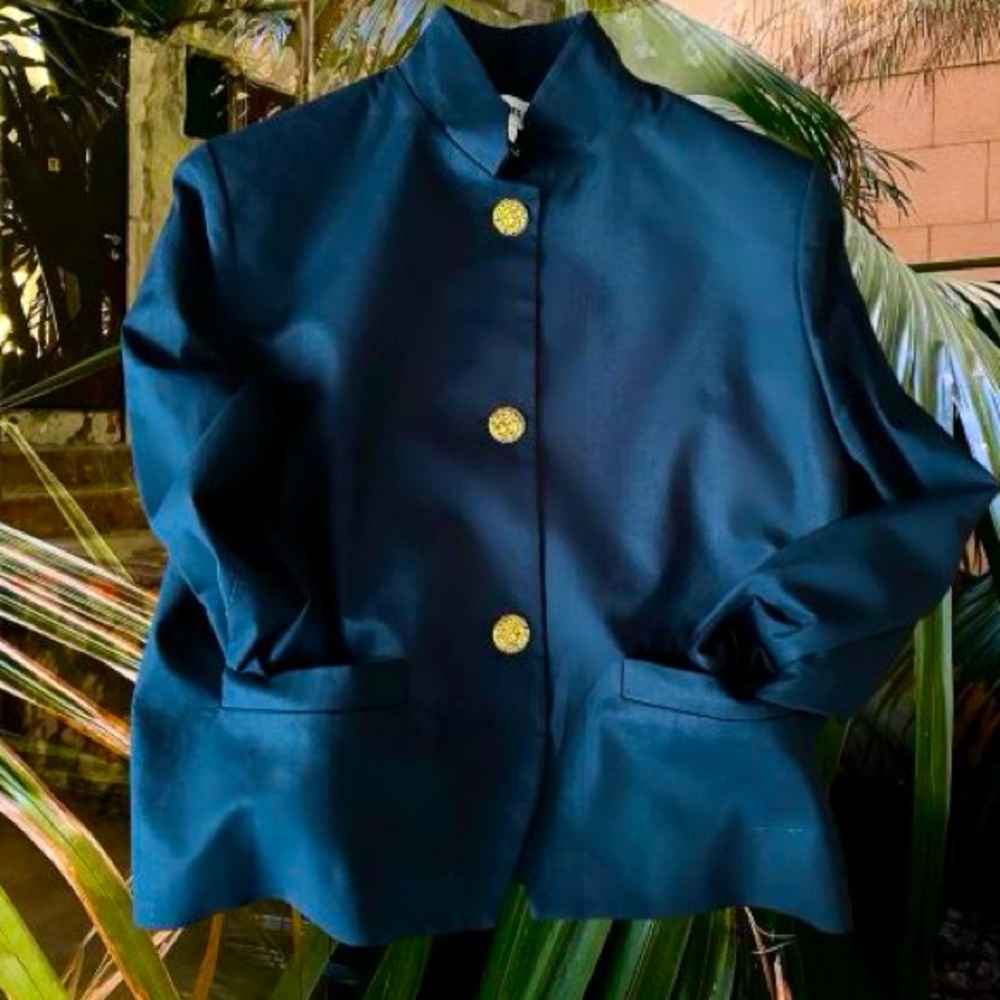 Les Prairies de Paris Andrea Jacket in Navy - Picture 2 of 6